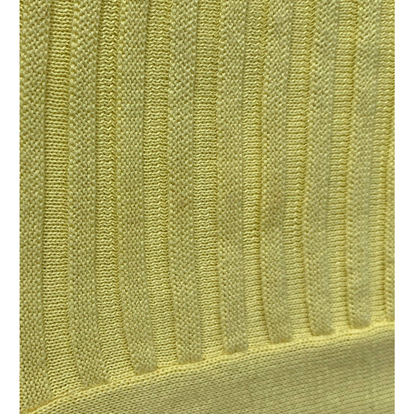 Belford Womens Sweater Size Small‎ Yellow Pima Cotton Tie Hem Ribbed 3/4 Sleeves - Picture 4 of 12